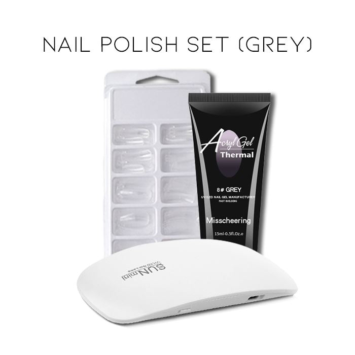 Thermal Changing Gel Nail Polish Set Every Day And Night Nail Set Polish (Grey) 