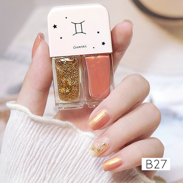 Zodiac Signs Nail Polish Nail Polishes Every Day And Night Glitter Pink Gemini 