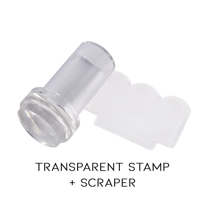 Nail Stamp Art Nail Polishes Every Day And Night Transparent Stamp + Scraper 