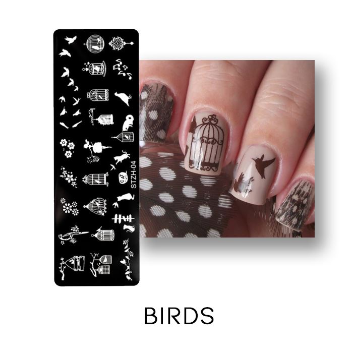 Nail Stamp Art Nail Polishes Every Day And Night Birds 