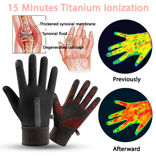 Fivfivgo™ Gants de compression thermique pour thérapie ionique en titane à infrarouge lointain