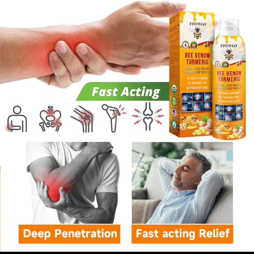 Fivfivgo® Bee Venom and Turmeric Joint and Bone Pain Relief Spray (Specialized in Joint and Arthritis Pain & Recommended by AAOS)