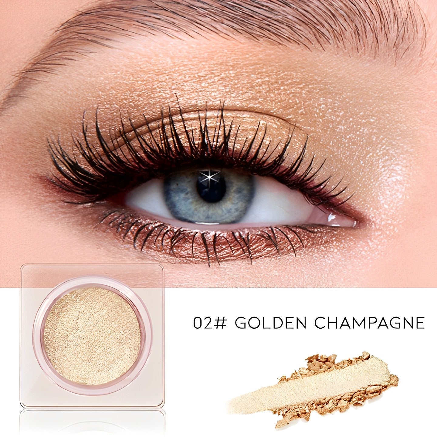 Highshine Waterproof Cream Eyeshadow Make-up Every Day And Night 02# Golden Champagne 1 pc 