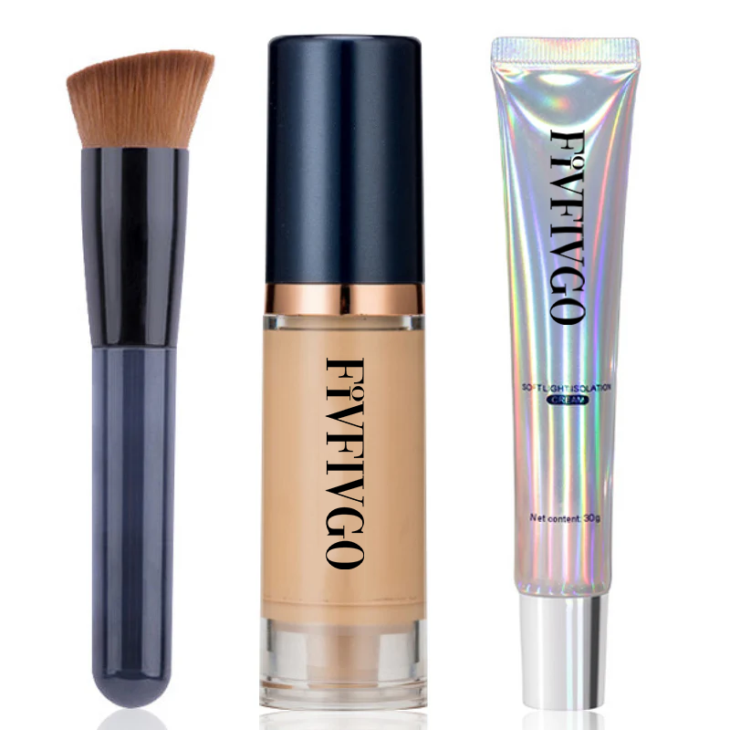 Fivfivgo™ Serum Foundation with Sensitive Skin Cream & Pro Angled Brush🎀