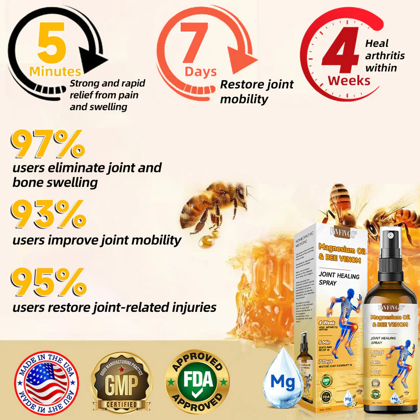 Fivfivgo™ Gelenkheilungsspray mit Magnesiumöl und Bienengift 👨‍⚕️ Empfohlen von der American Academy of Orthopaedic Surgeons (AAOS)
