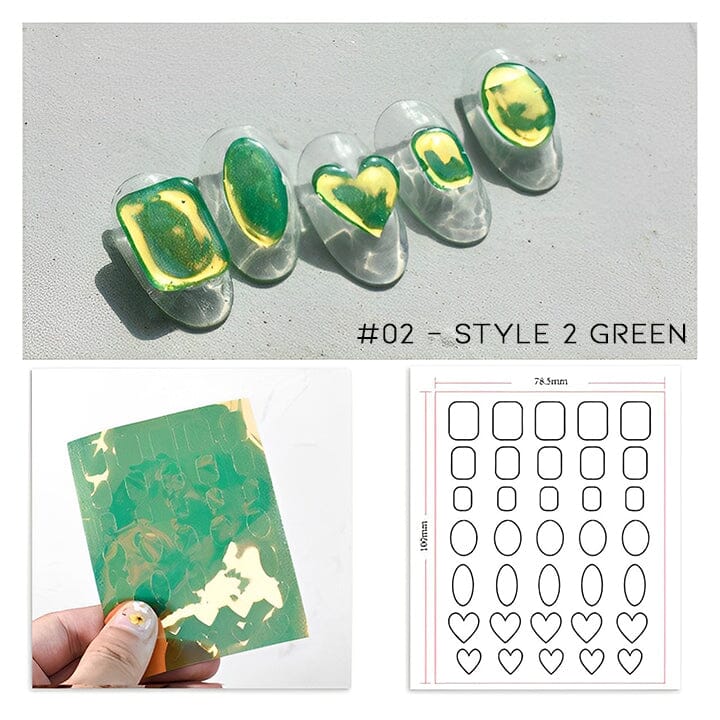 Ice Cube Aurora Nail Sticker 6pcs Set Nail Every Day And Night 