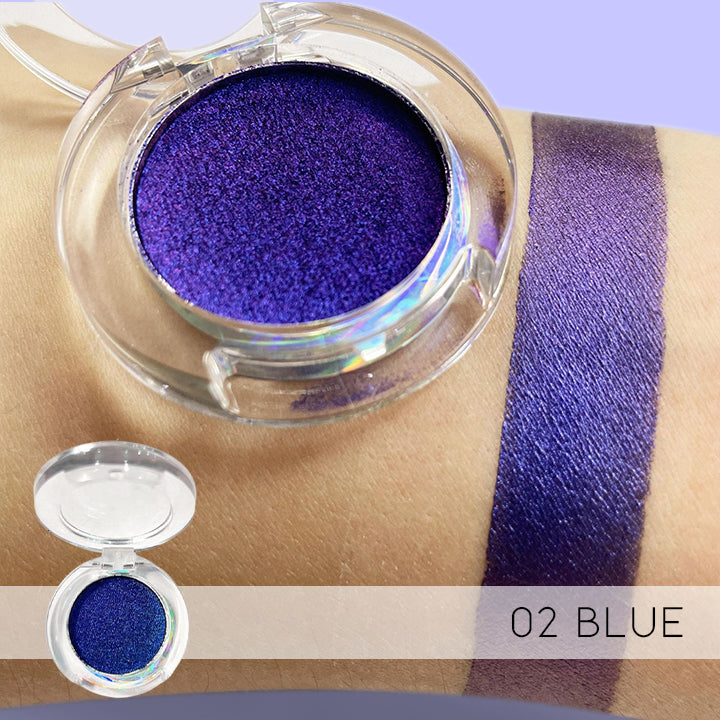 Color Reflect Multichrome Glitter Pressed Eyeshadow Make-up Every Day And Night 02 Blue 1PC 