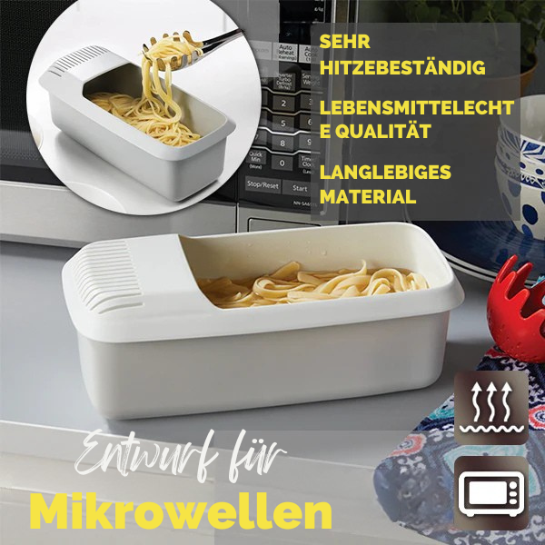 Hitzebeständiges Nudelsieb für die Mikrowelle