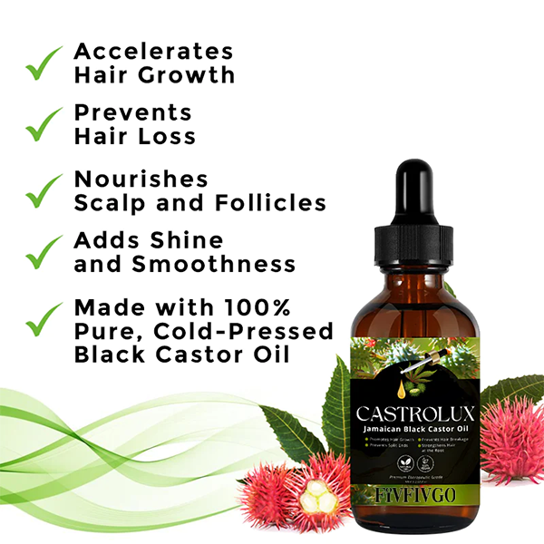 Fivfivgo™ CastroLux Jamaikanisches Schwarzes Rizinusöl