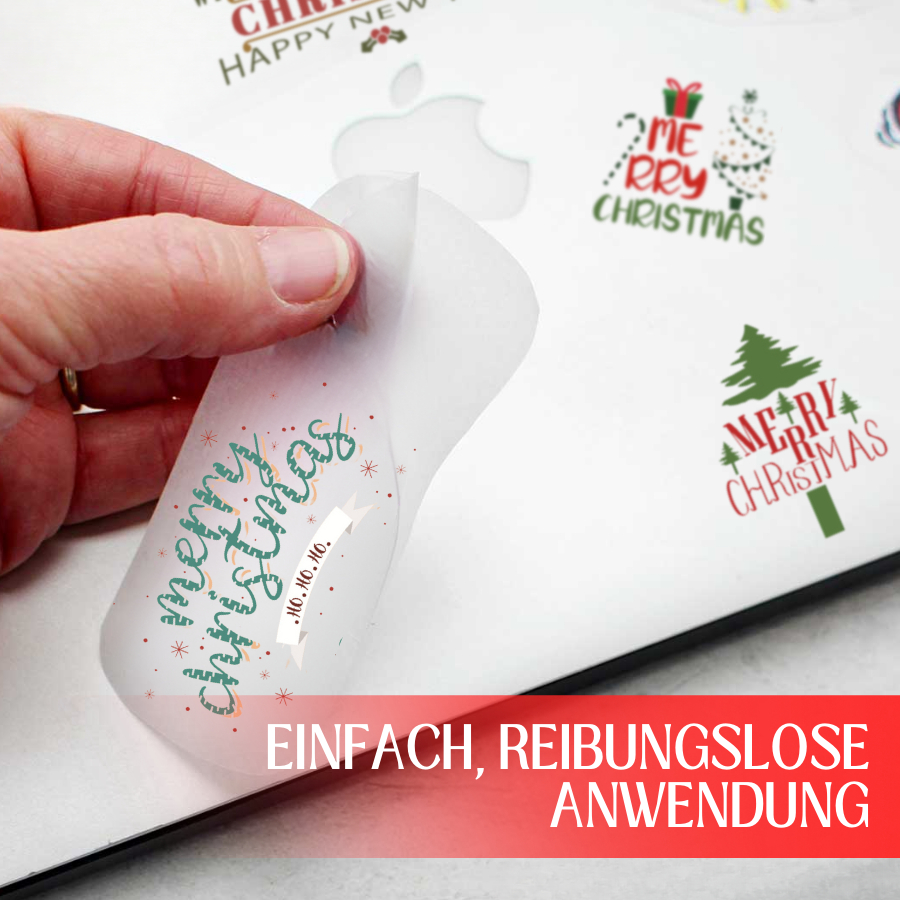 Weihnachtliche Kristall-Abreibesticker