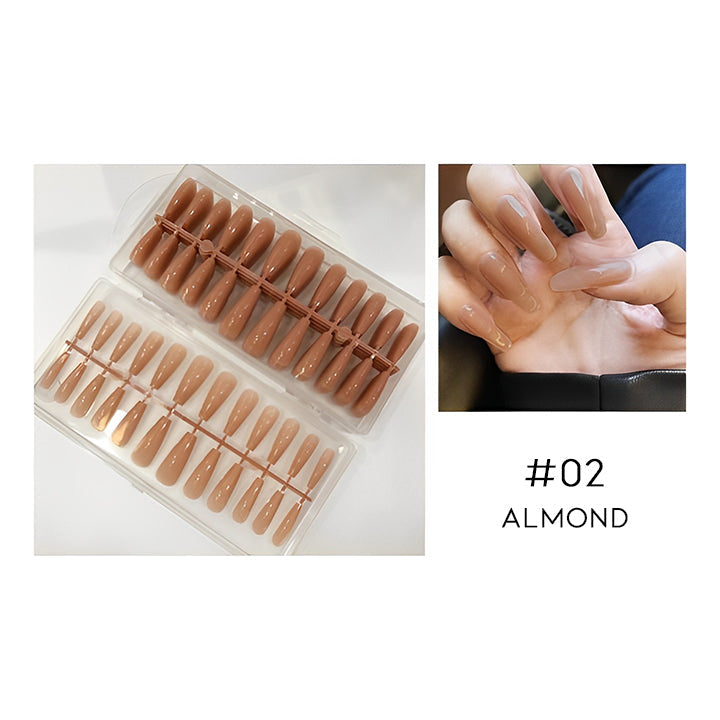Natural Nude Color False Nail Nail Every Day And Night #02 Almond 