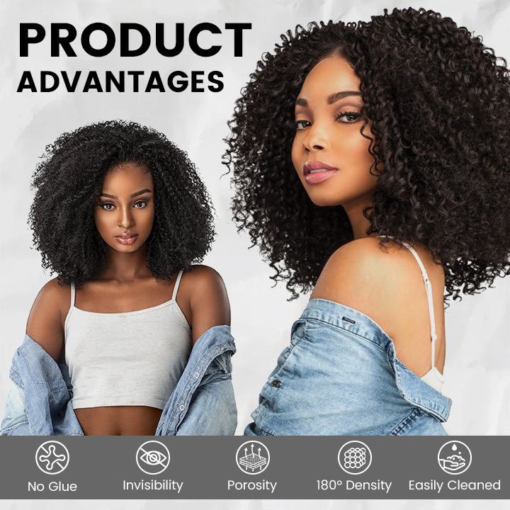Fivfivgo™ 180% Density Bouncy Deep Curly Glueless Lace Wig