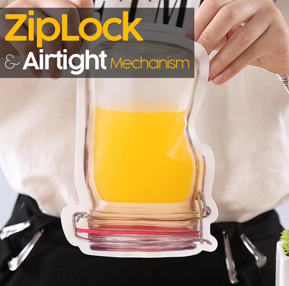 Reusable Mason Bottle Ziplock Bag (Set of 7)