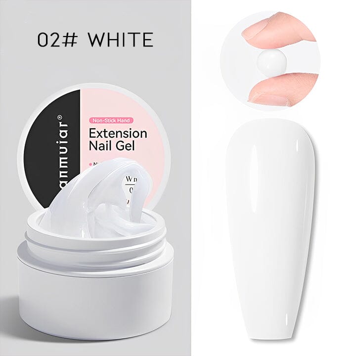 Non-Sticky Easy Nail Extension Every Day And Night 02# White 