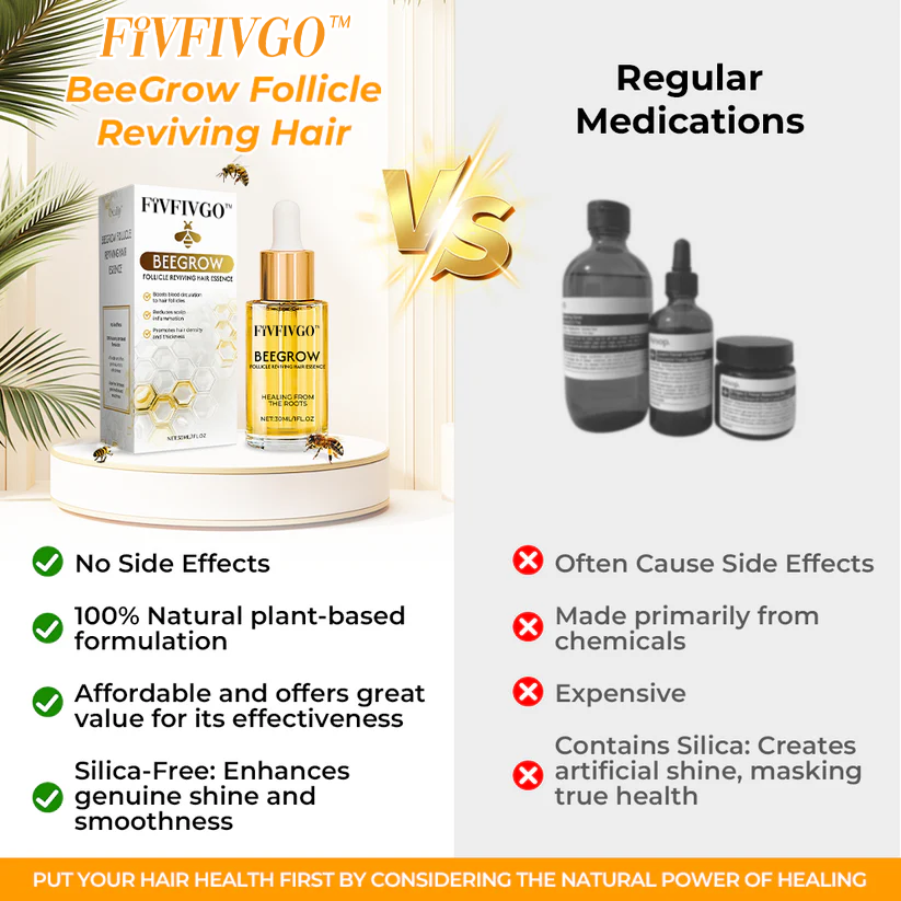 ✅Offizieller Shop: Fivfivgo™ BeeGrow Follicle Reviving Hair Essence 🌿 Anerkannt von AHLA & USP (klinisch erwiesen, um Haarfollikel zu aktivieren, die Gesundheit der Kopfhaut zu verbessern, Entzündungen zu reduzieren und Haarausfall zu verhindern)