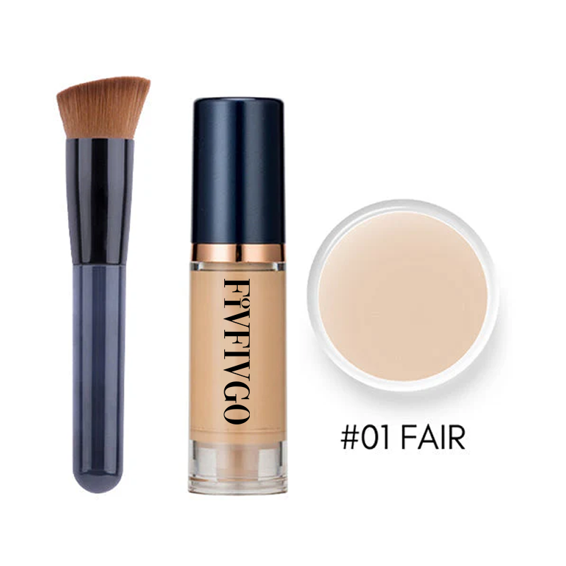 Fivfivgo™ Serum Foundation with Sensitive Skin Cream & Pro Angled Brush🎀