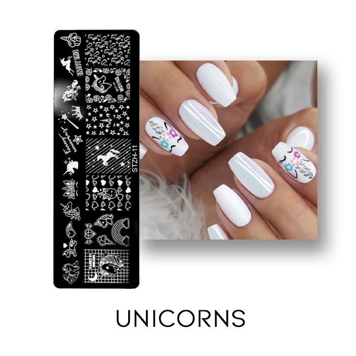 Nail Stamp Art Nail Polishes Every Day And Night Unicorns 