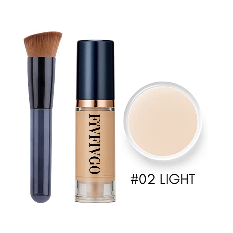 Fivfivgo™ Serum Foundation with Sensitive Skin Cream & Pro Angled Brush🎀