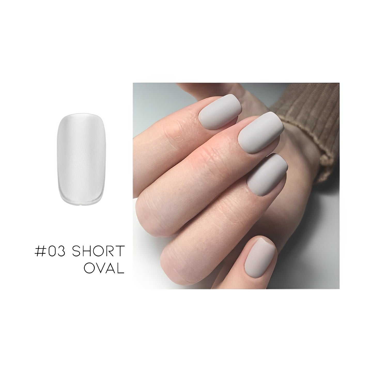 Ultra Thin Realistic False Nails Extension Nail Every Day And Night #03 Short Oval 1 Set 