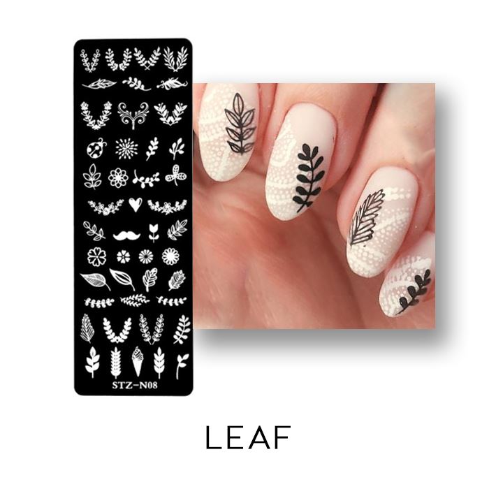 Nail Stamp Art Nail Polishes Every Day And Night Leaf 