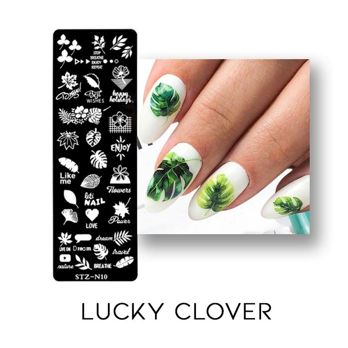 Nail Stamp Art Nail Polishes Every Day And Night Lucky Clover 