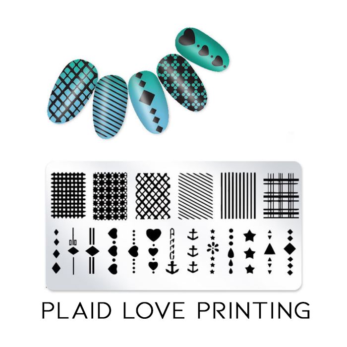 Nail Stamp Art Nail Polishes Every Day And Night Plaid Love 