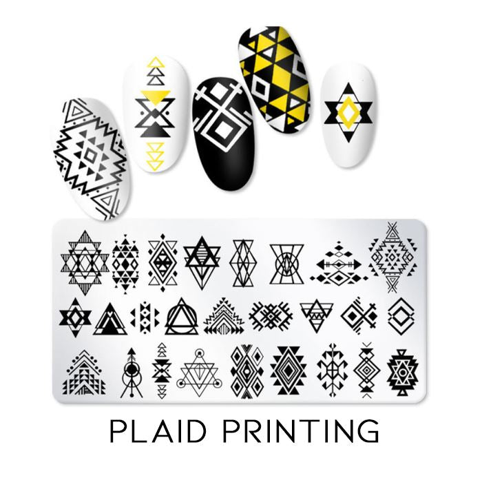 Nail Stamp Art Nail Polishes Every Day And Night Plaid 