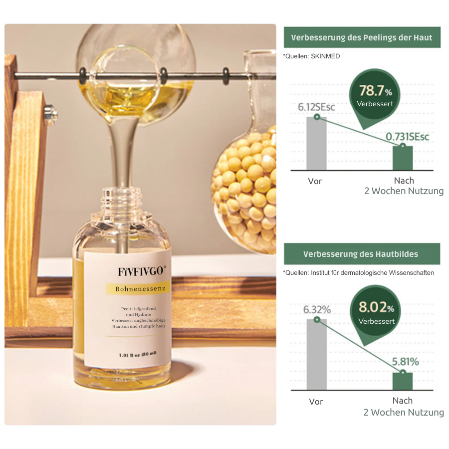 Fivfivgo® Bohnen-Essenz-Serum – Schält sanft, spendet Feuchtigkeit und hilft, dunkle Flecken zu verblassen