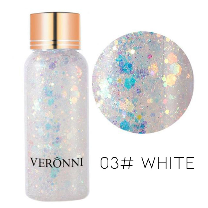 High Shine Body & Hair Large Glitter Gel Make-up Every Day And Night 03# White 1 pc 