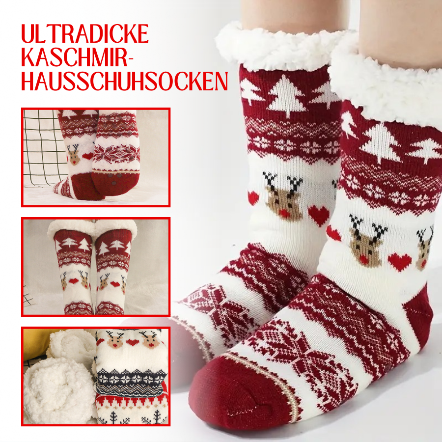 Ultradicke Kaschmir-Hausschuhsocken