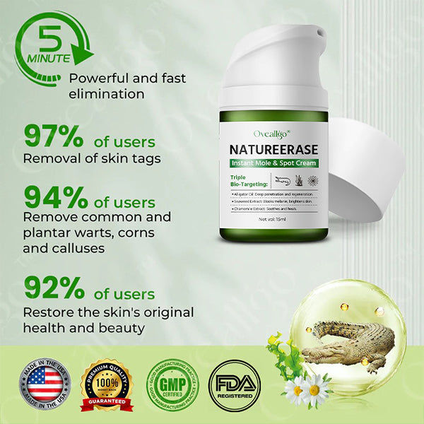 ✅ Official Store: Oveallgo® NatureErase Instant Alligator Oil Mole & Spot Cream