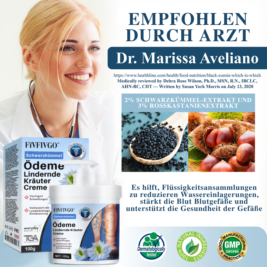 Fivfivgo® Schwarzkümmel Ödeme lindernde Kräutercreme