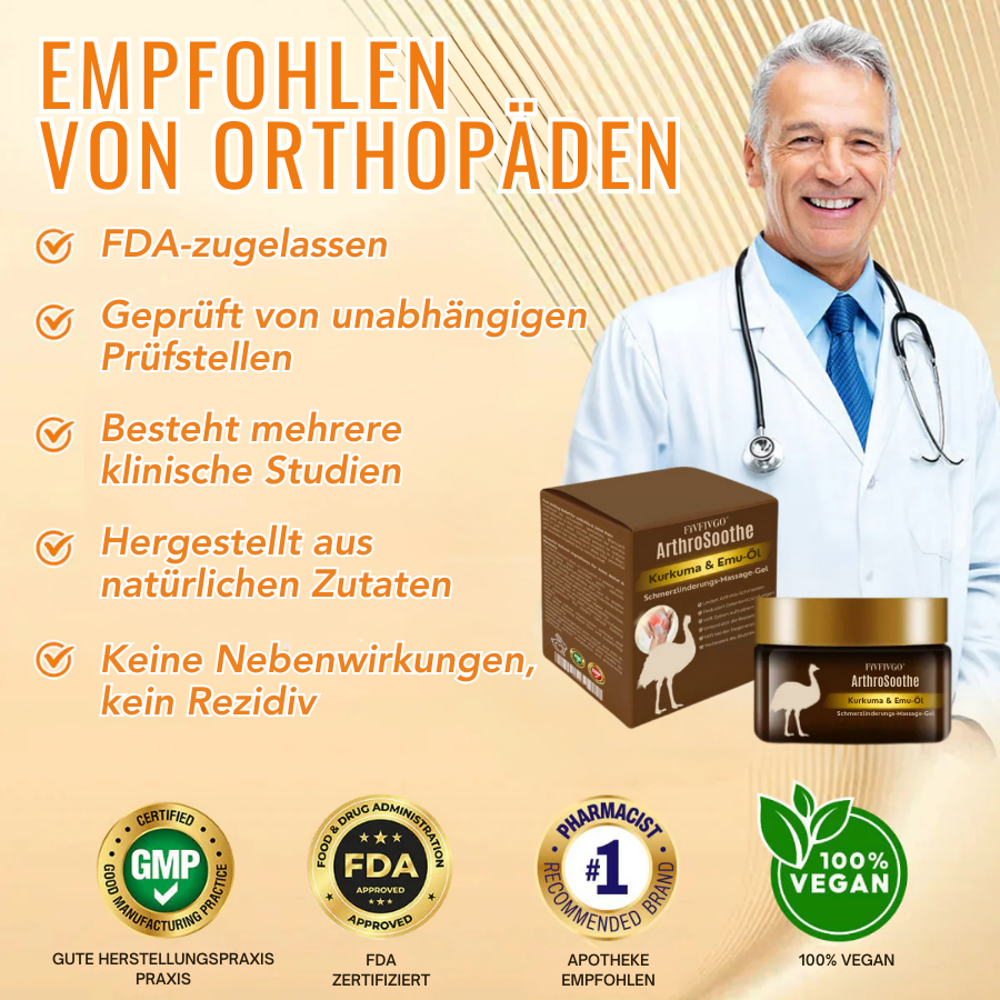Fivfivgo® ArthroSoothe Kurkuma & Emuöl Schmerzlinderungs-Massagegel