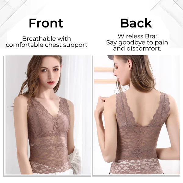 Fivfivgo™ LymphVive Débardeur sans fil Soutien-gorge en dentelle