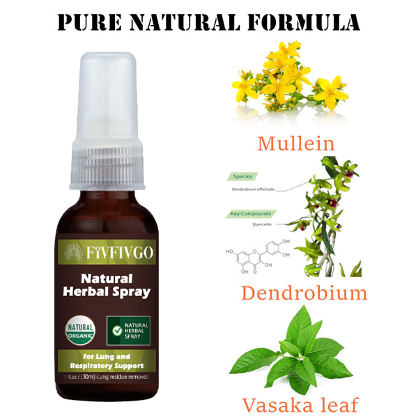 Spray aux herbes naturelles Fivfivgo™ pour le soutien pulmonaire et respiratoire