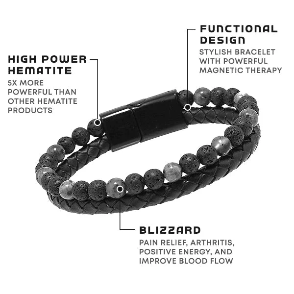 Fivfivgo™ Natürlicher Achat Stein Leder Perlenarmband
