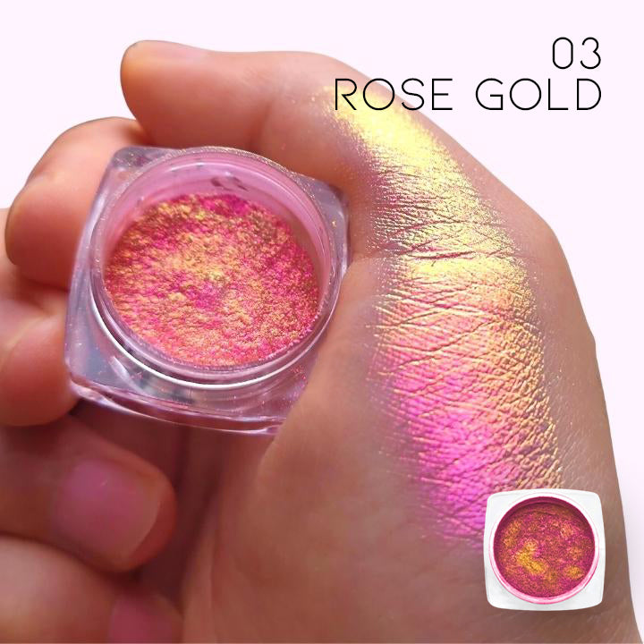 Color Reflect Multichrome Eyeshadow Powder Make-up Every Day And Night 03 Rose Gold 1PC 