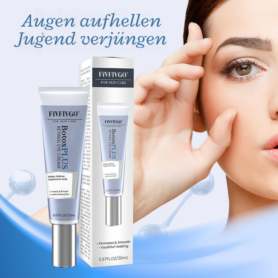 Fivfivgo® BotoxPLUS Retinol Augencreme - Dermatologe empfohlen (Augencreme gegen feine Linien, Falten, dunkle Augenringe, dunkle Flecken und tägliches Anti-Aging)