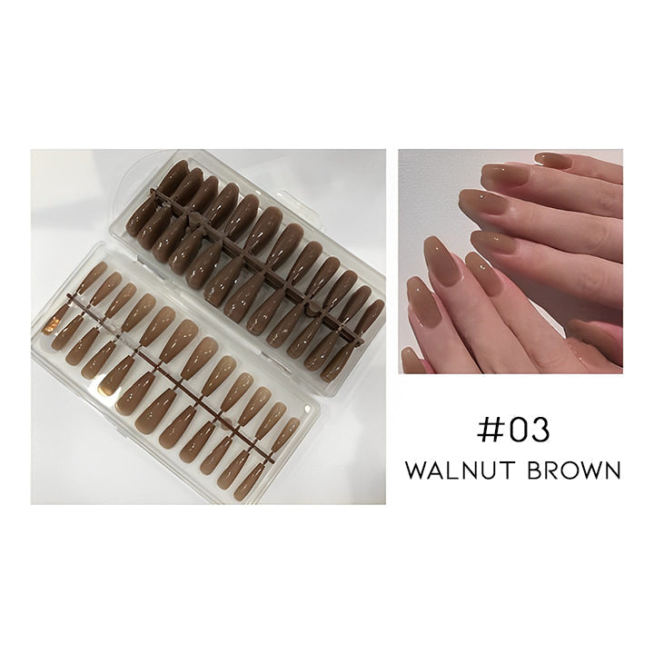 Natural Nude Color False Nail Nail Every Day And Night #03 Walnut Brown 