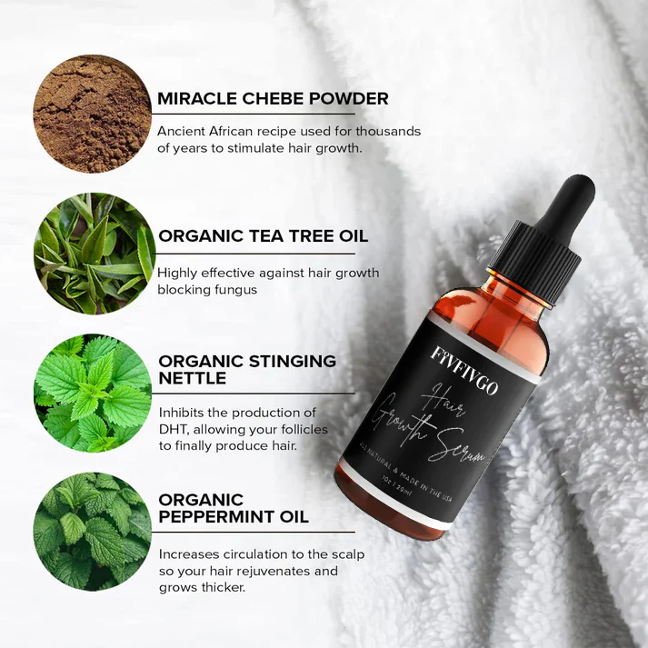 Fivfivgo™ Haarwachstumsserum für schwarze Frauen mit Bio-Kräutern und natürlichem Vitamin. Keine Chemikalien