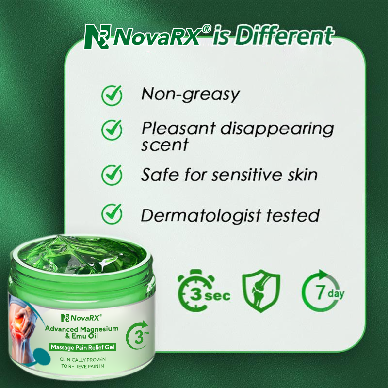 NovaRX® Advanced Magnesium & Emu Oil Massage Pain Relief Gel
