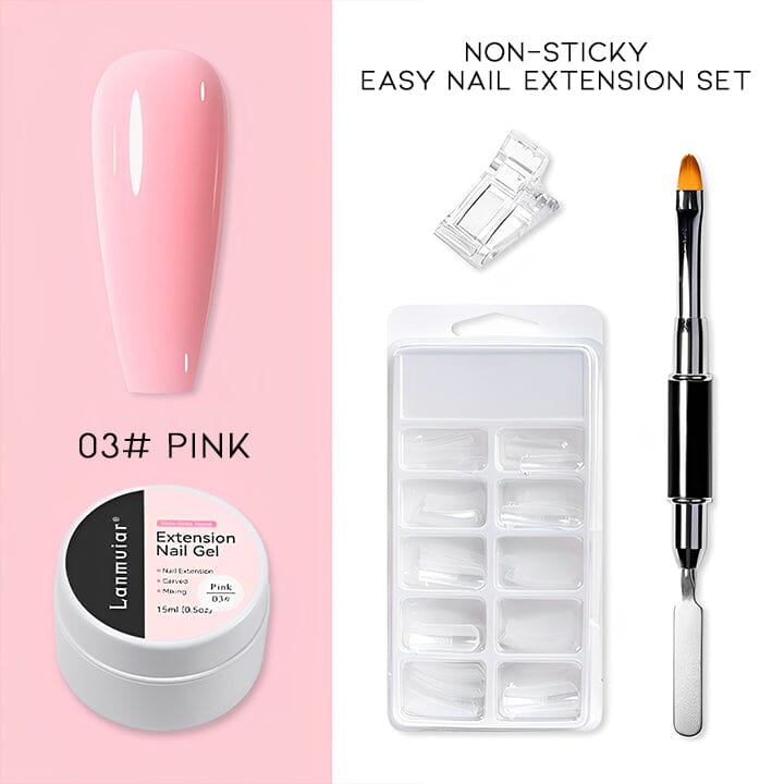 Non-Sticky Easy Nail Extension Every Day And Night 03# Pink Nail Extension Gel Set 