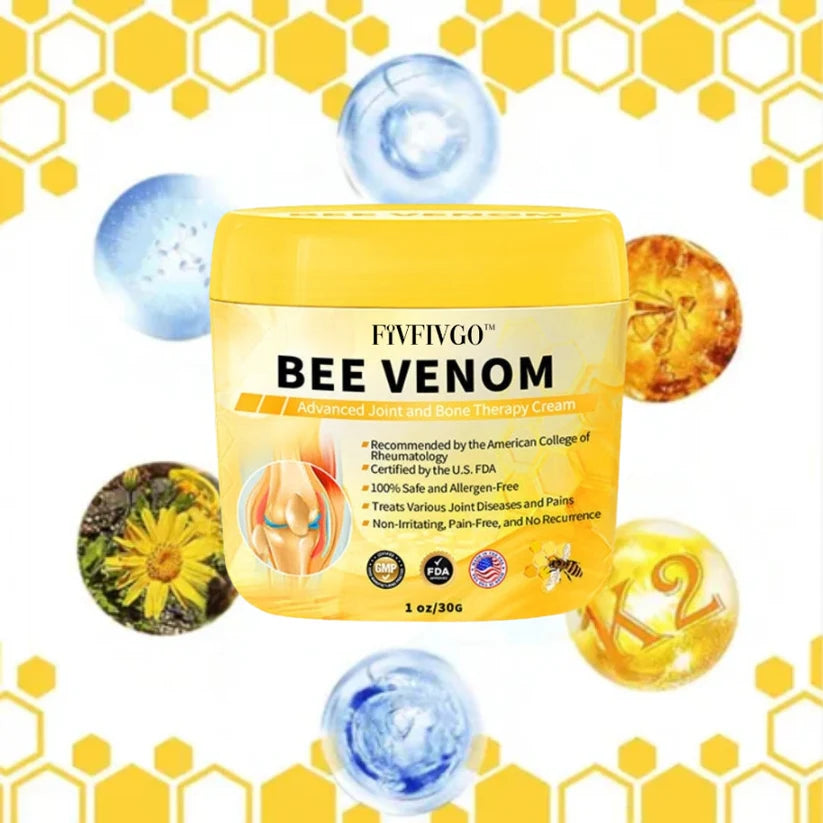 Fivfivgo™ Bienengift Fortgeschrittenes Gelenkt und Knochentherapie-Creme (Neuseeländischer Bienenextrakt - Spezialisiert auf orthopädische Erkrankungen und Arthritisschmerzen)