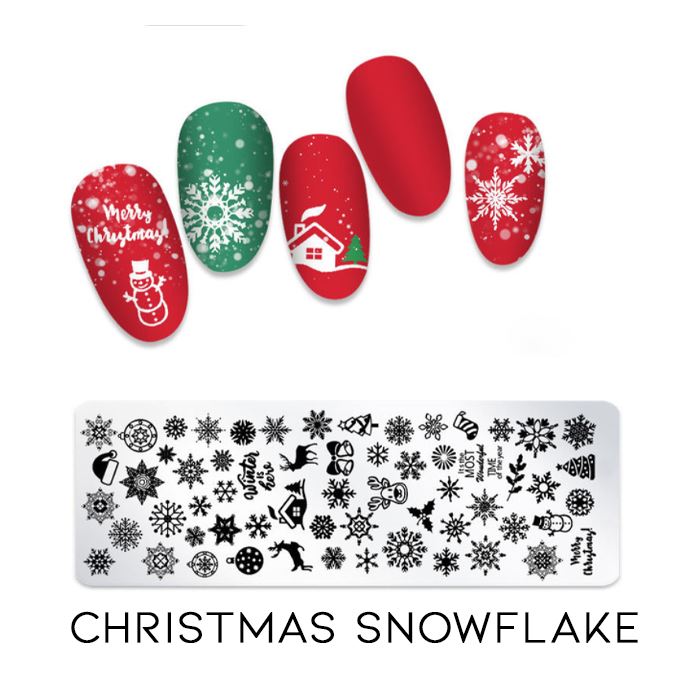 Nail Stamp Art Nail Polishes Every Day And Night Christmas Snowflake 