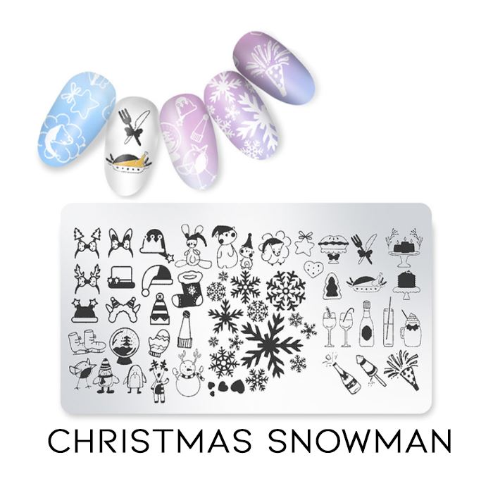 Nail Stamp Art Nail Polishes Every Day And Night Christmas Snowman 