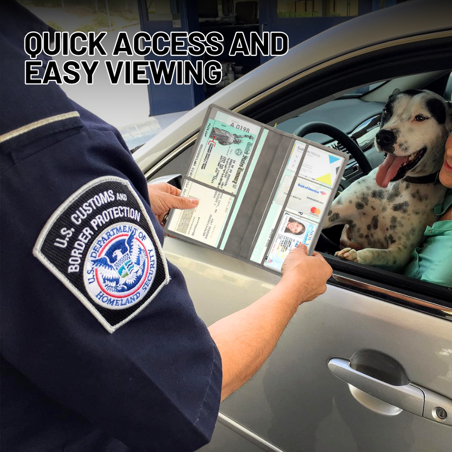 Premium Car Registration & Insurance Card Holder with Magnetic Shut