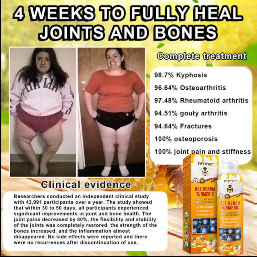 Fivfivgo® Bee Venom and Turmeric Joint and Bone Pain Relief Spray (Specialized in Joint and Arthritis Pain & Recommended by AAOS)