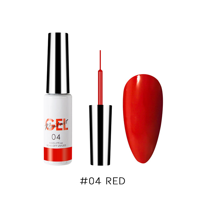 Easy Nail Art Gel Liner Nail Every Day And Night 04 Red 
