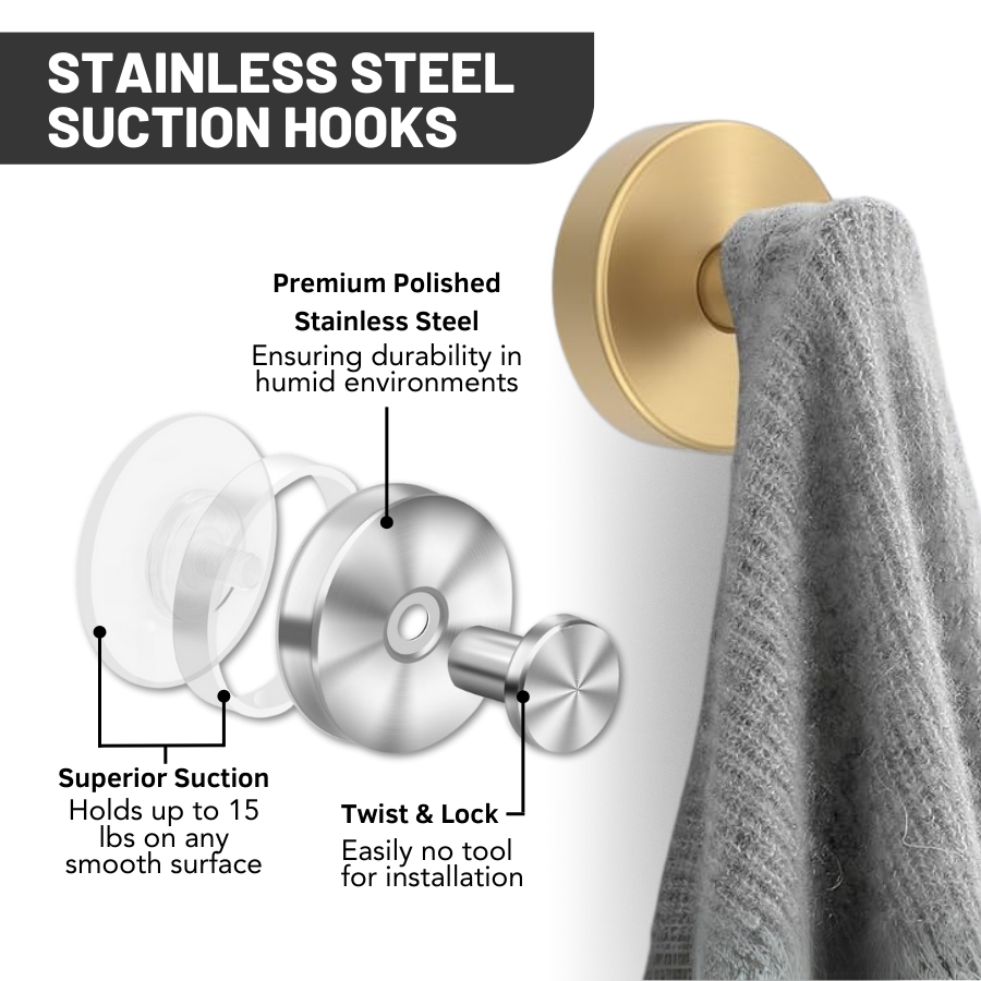 ✨2025 Upgraded✨ Stainless Steel Suction Hooks