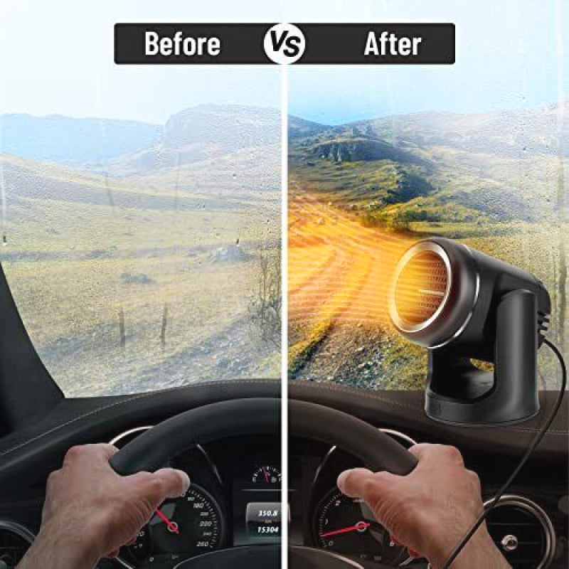 Fivfivgo™ Réchauffeur de voiture Portable Rotatif à 360° pour un déneigement Facile